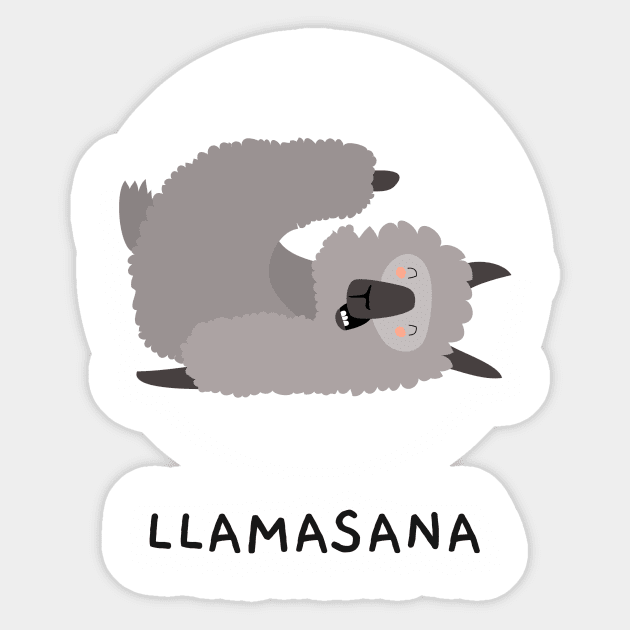Asana Yoga - Llamasana - Llama Sticker by SweetStudios